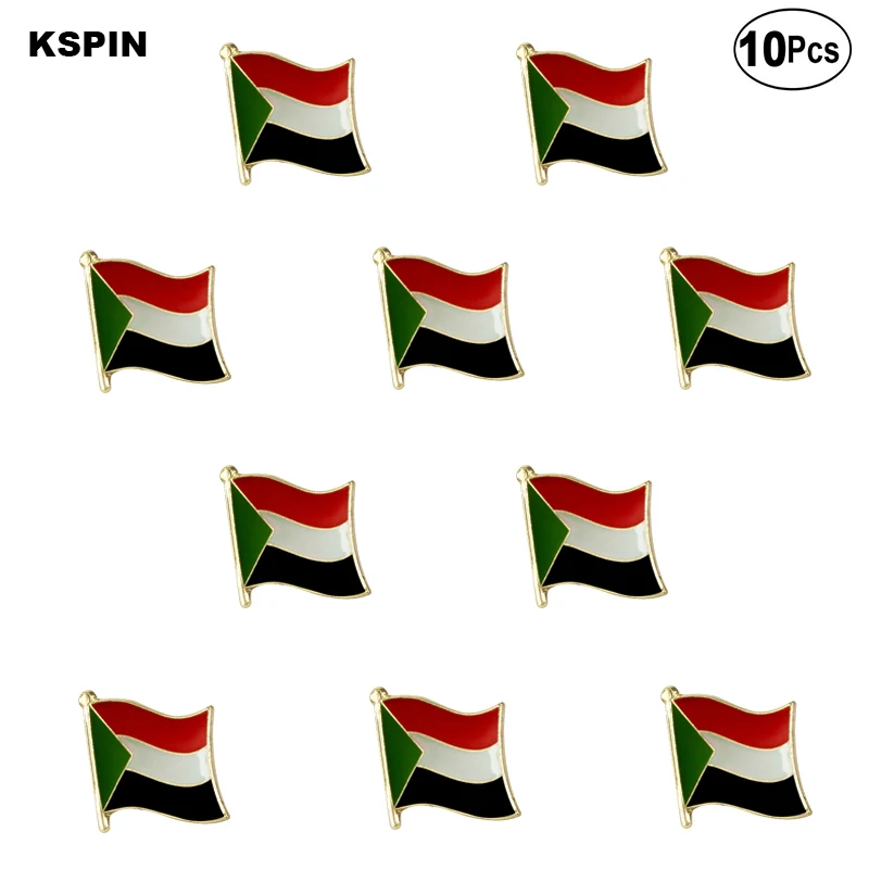 Sudan Flag Lapel Pin badge Brooch Pins Badges 10Pcs a Lot | Дом и сад