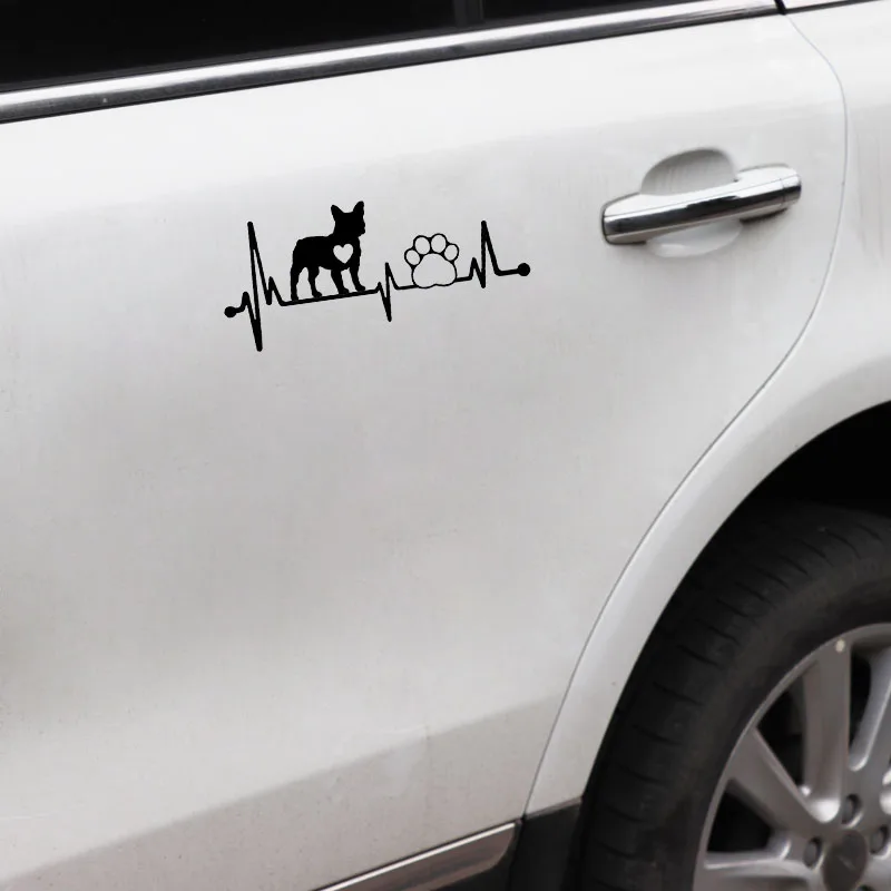 Car Sticker French Bulldog Heartbeat Lifeline