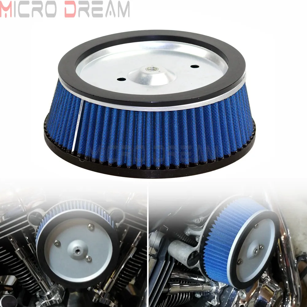 Blue Motorcycle Replacement Air Filter Blue For Harley FXDSE2  FLSTFI 2007 2008 