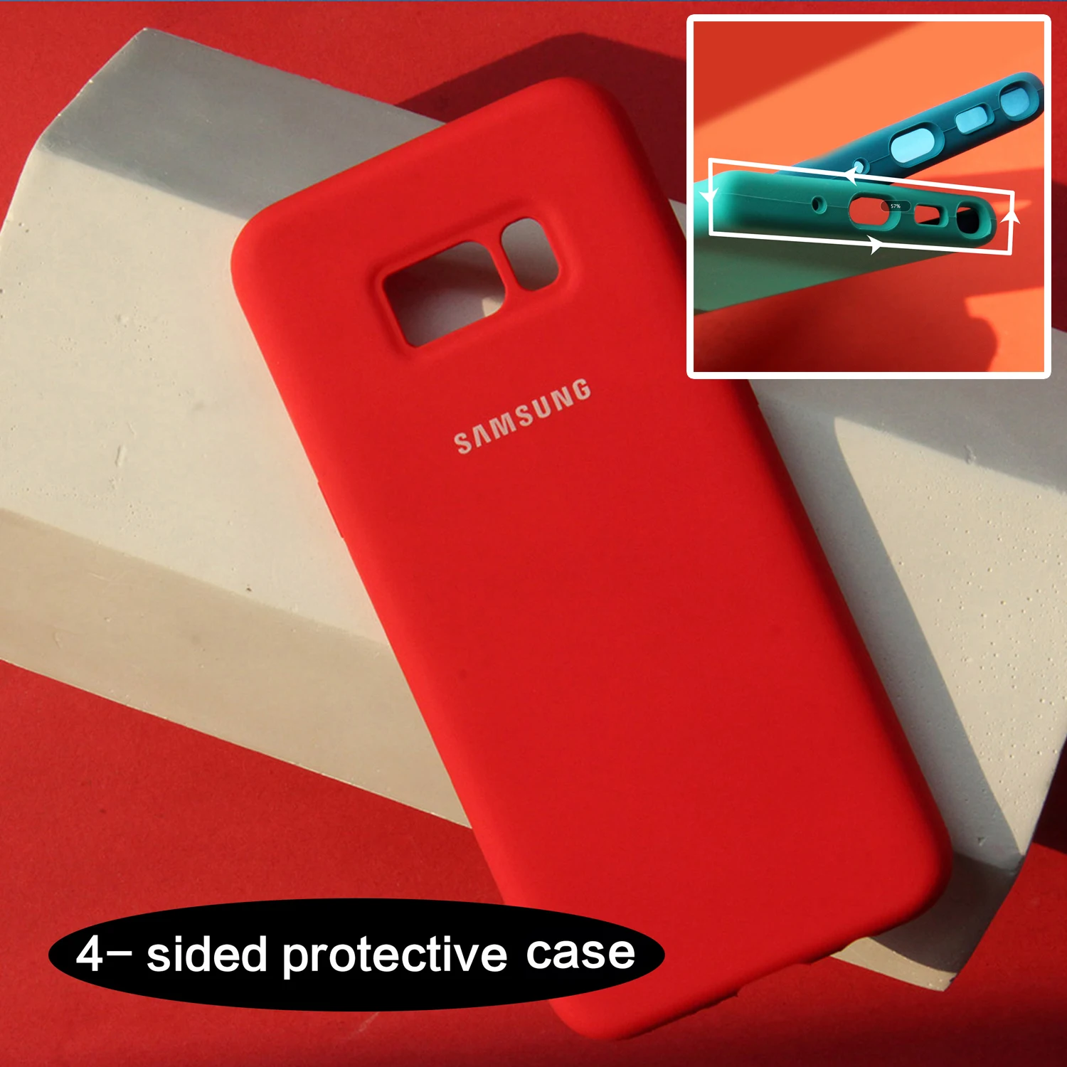 Red samsung Galaxy S8/S8 Plus жидкий силиконовый чехол шелковистый мягкий на ощупь защитный чехол для samsung s8 - Цвет: Red