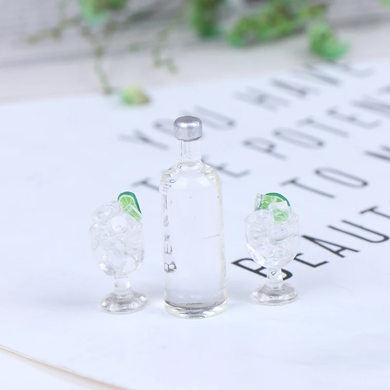 3 шт. 1:12 Кукольный Миниатюрный бутылки вина чашки Кухня игрушки аксессуары