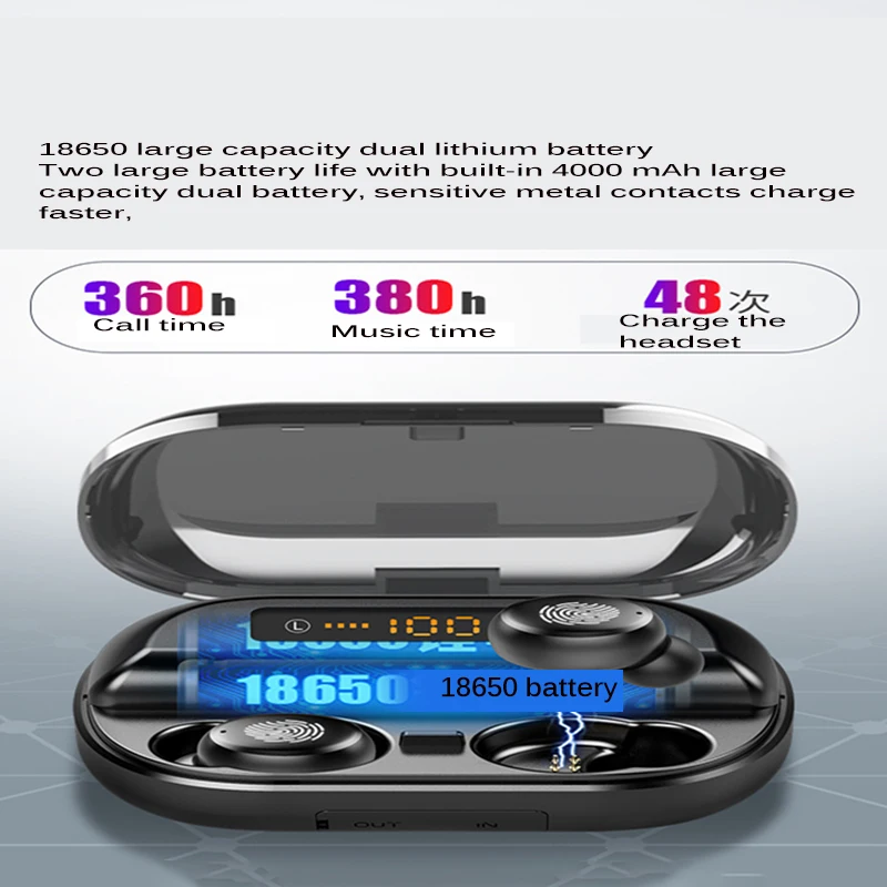Bluetooth наушники Led TWS 5,0 наушники Смарт водонепроницаемые спортивные наушники 8D стерео HQ Музыка беспроводные наушники с power Bank