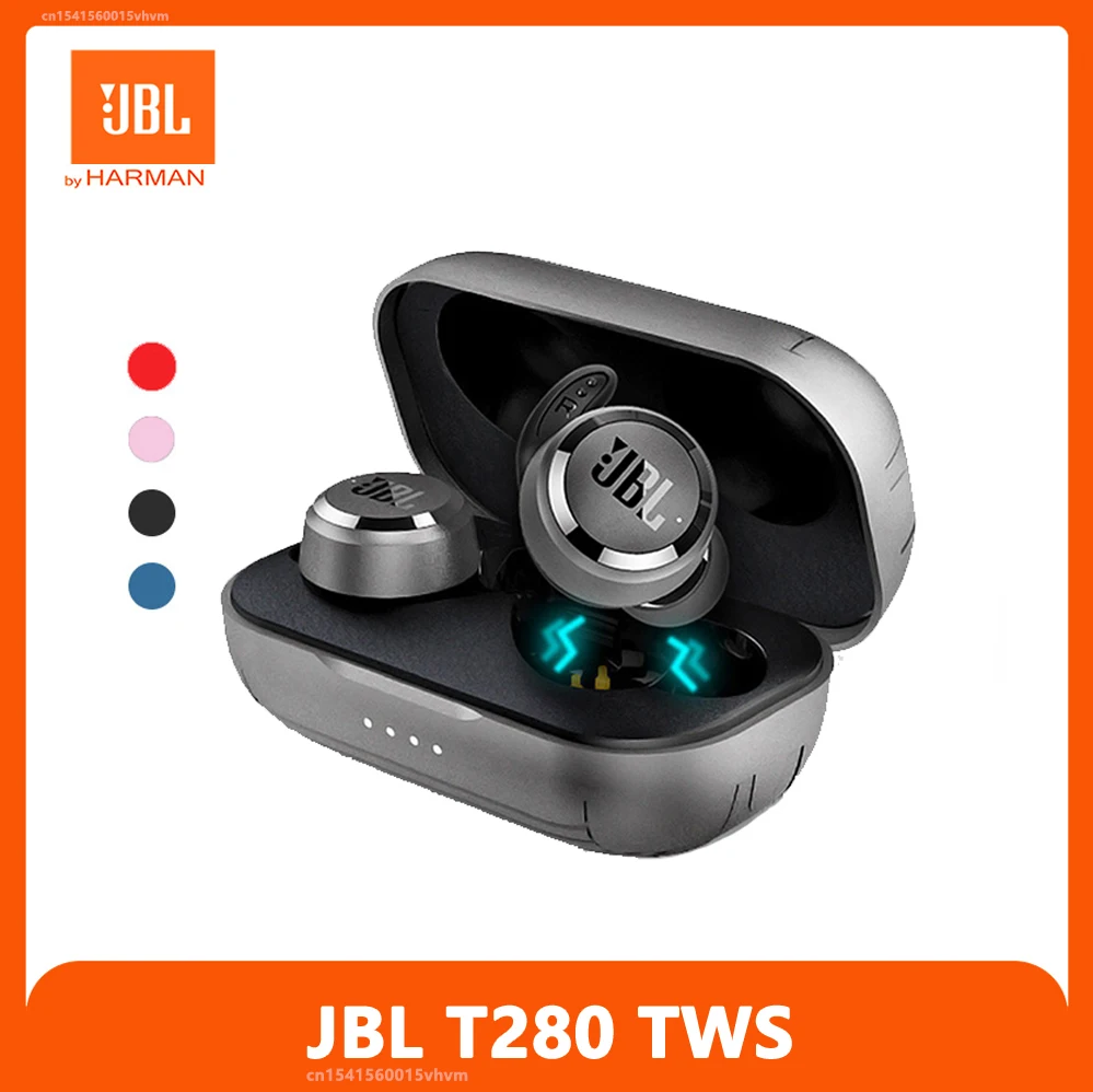 100% Оригинальные беспроводные Bluetooth наушники JBL T280 TWS спортивные с глубокими