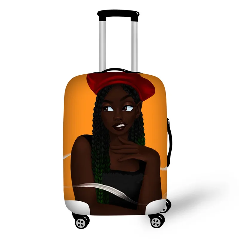 Nopersonality/черный багажный чехол для девочек в африканском стиле, Женские аксессуары для путешествий, эластичный чехол на колесиках, чемодан, чехол для 18-32 дюймов - Цвет: Z5196
