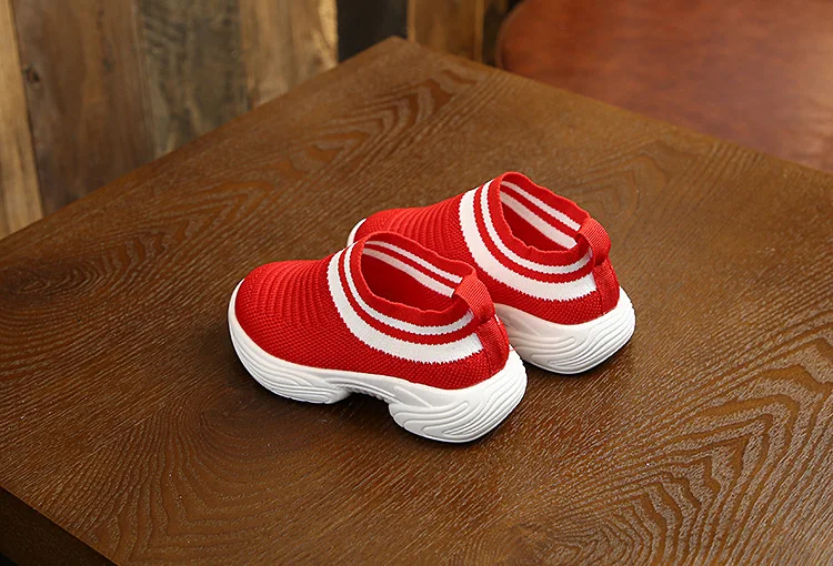 Детская трикотажная дышащая повседневная обувь для малышей младенцев с мягкой подошвой, Удобная нескользящая обувь для начинающих ходить, 1 пара