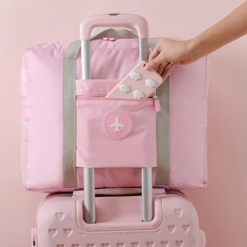 

Portable Luggage Storage Bag Waterproof Large-capacity Foldable Travel Bag Oxford Women Men Macaron Color Short Trip Business