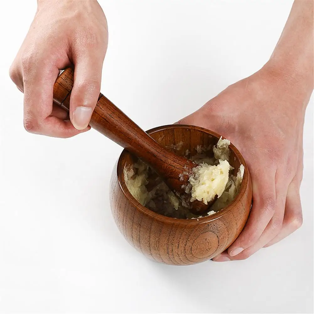 Handcrafted Wooden Pestle and Mortar Grinder for Herbs-Wooden Engraved Hand For Grind Herbs Spices Grains Pepper | Дом и сад