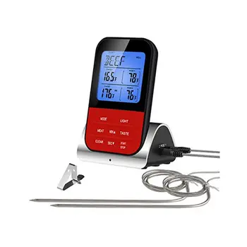 

Wireless Kitchen Thermometer Meat Thermometer, BBQ Double Countdown Timer with Temperature Alarm, Temperature Sensor Thermometer