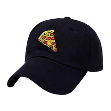 Спортивная Кепка унисекс с вышивкой пиццы, Высококачественная хлопковая шапка, головной убор с регулируемой задней застежкой