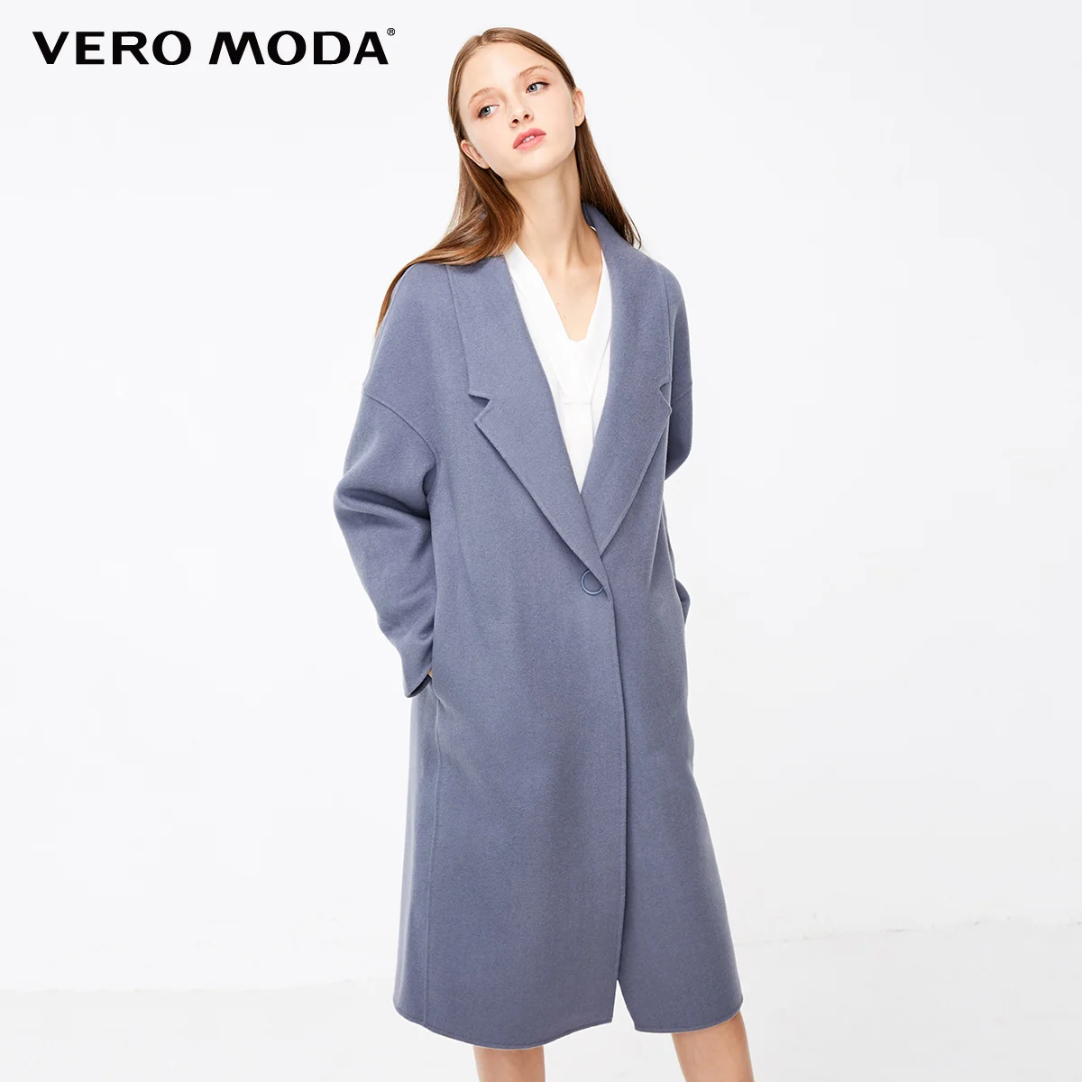 Vero Moda Женское пальто из шерсти с открытыми плечами | 318427509 - Цвет: Folkstone grey