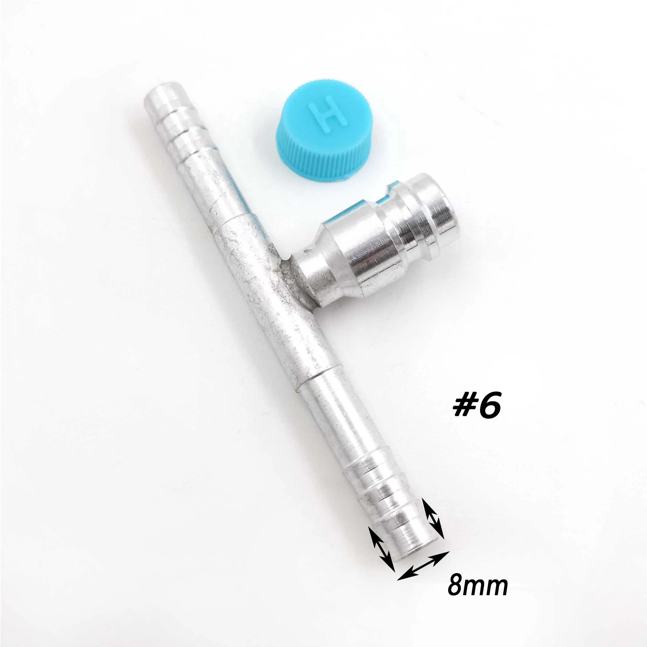 Automotive Air Conditioning Hose Clamp Straight Connector With R134a Refrigerant Valv AC Pipe Aluminum Connector Fitting 15pcs