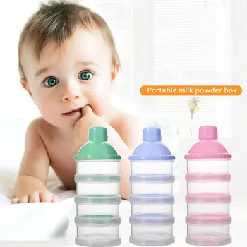 

Portable Milk Powder Formula Dispenser Food Container Storage Feeding Box for Baby Kids Toddler Four Grid Baby Food Storage Box