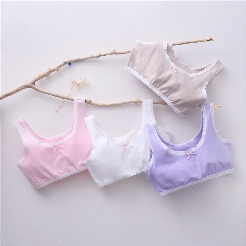 

Cotton Young Girls Bra Kids Vest Teens Teenage Underwear Children Students Bras for 4-14 years old