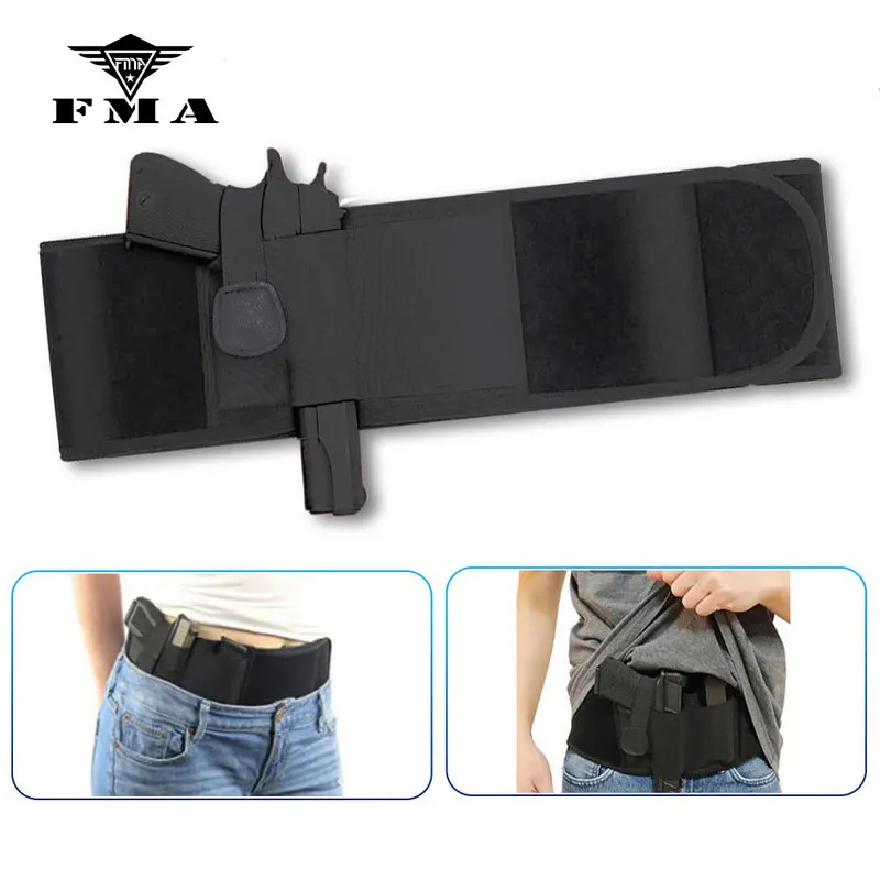 

FMA Concealed Pistol Gun Holster Universal Right-hand Handgun Waist Band Tactical Invisible Elastic Pistol Coldre Holder