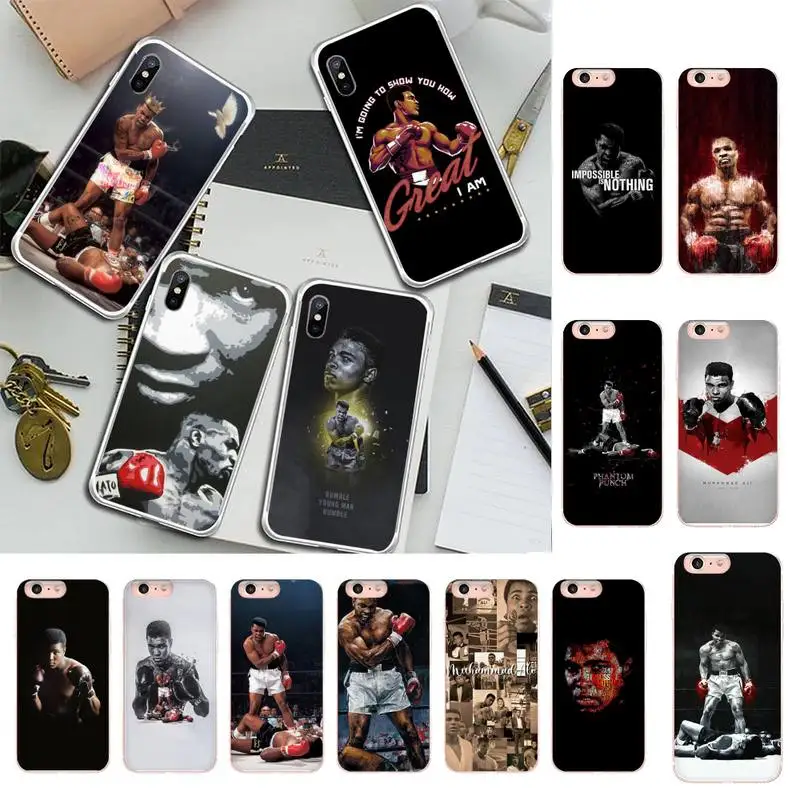 Чехол для телефона с Мухаммедом Али чемпионом по боксу iPhone X XS MAX 6 6s 7 7plus 8 Plus 5 55