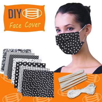 

Diy Mask Kit Fabric Material Set Self Made Face Masks Elastic Band Ear Rope Dustproof Cloth For Sewing Patchwork Making Designs