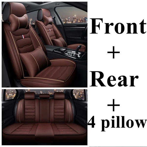 Dingdian Передний+ задний Чехол для сидения автомобиля для Toyota rav4 avensis ЧР Camry 4runner reiz Land Cruiser Avalon Королла автомобильные аксессуары - Название цвета: coffee luxury