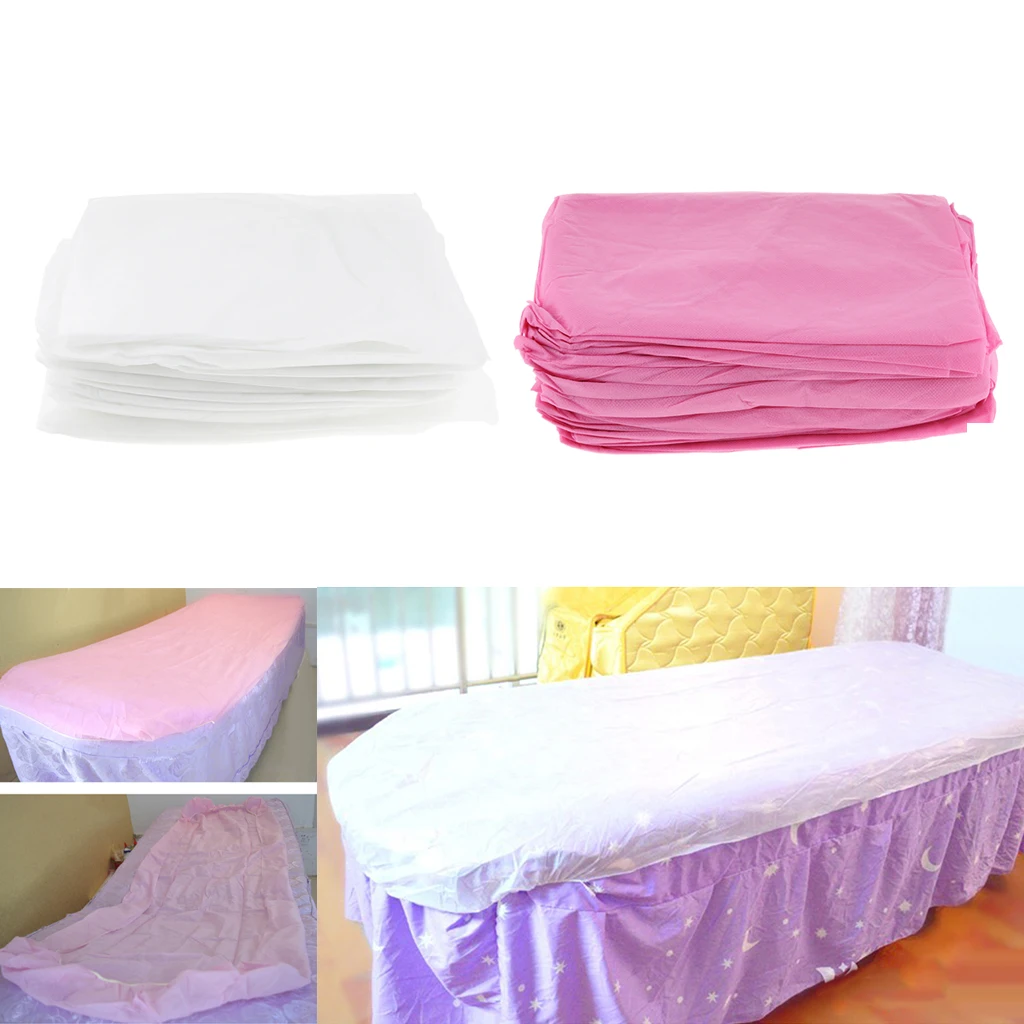 10 Pack Disposable Bed Sheets Fitted Massage Table Covers Salon SPA Bed