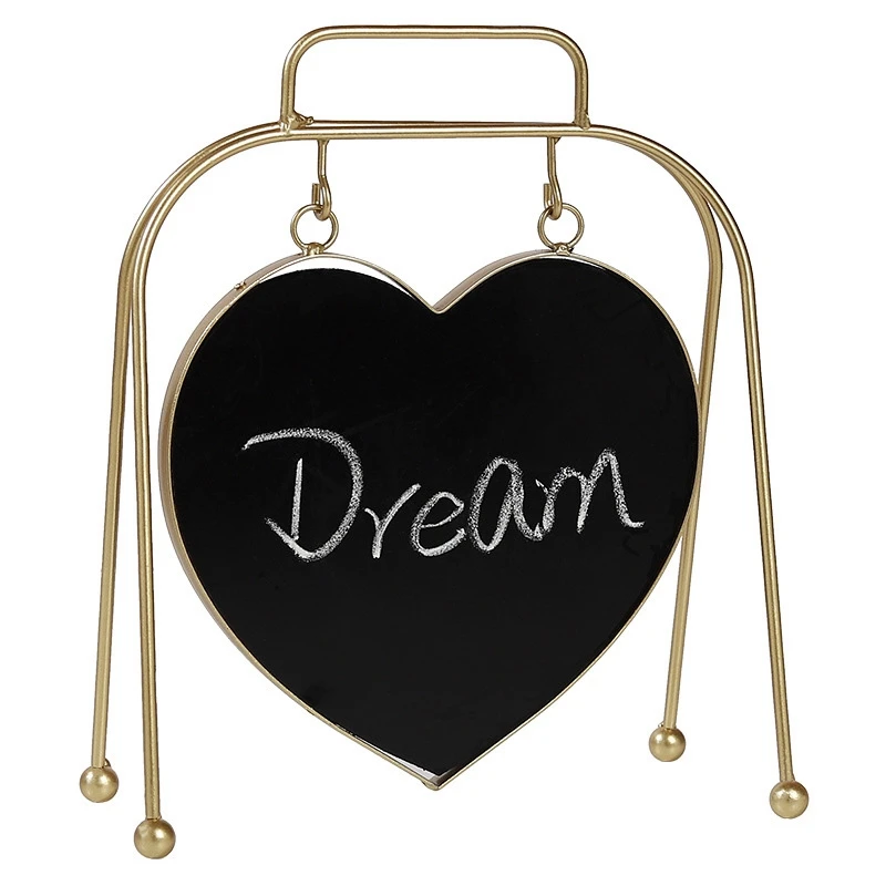 

Creative Wrought Iron Love Double-Sided Blackboard Message Board Ornament Decoration Home Decoration Desk Counter Message Board