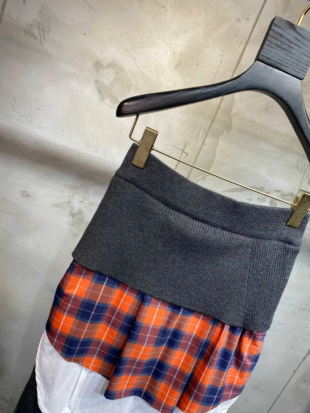 2019FW winner Новая Женская Лоскутная шерстяная вязаная юбка женская повседневная юбка средней длины 2 цвета ddxgz2