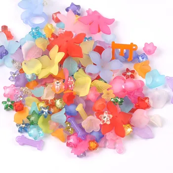 

25g Mixed style Frosted effect Acrylic Spacer Beads For Jewelry making for Send 1 meter elastic rope YKL0790