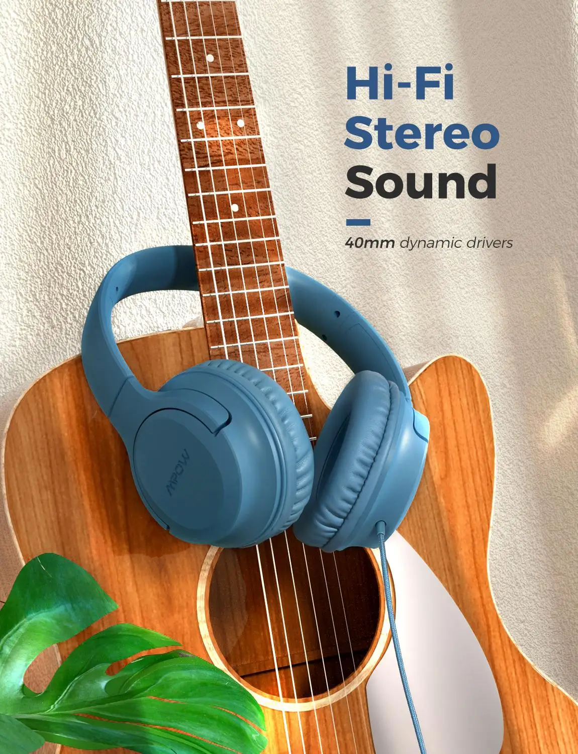 Mpow CHE2 Kids Children Wired Headphones Stereo Sound Over ear Headset Lightweight Foldable Headset for Tablets PC Online Class
