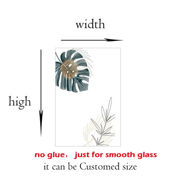Window Privacy Film Vinyl Glass Sticker Non-Adhesives Window Clings Static Cling Window decor Decal Cactus Plants GS024 2020GS020-2
