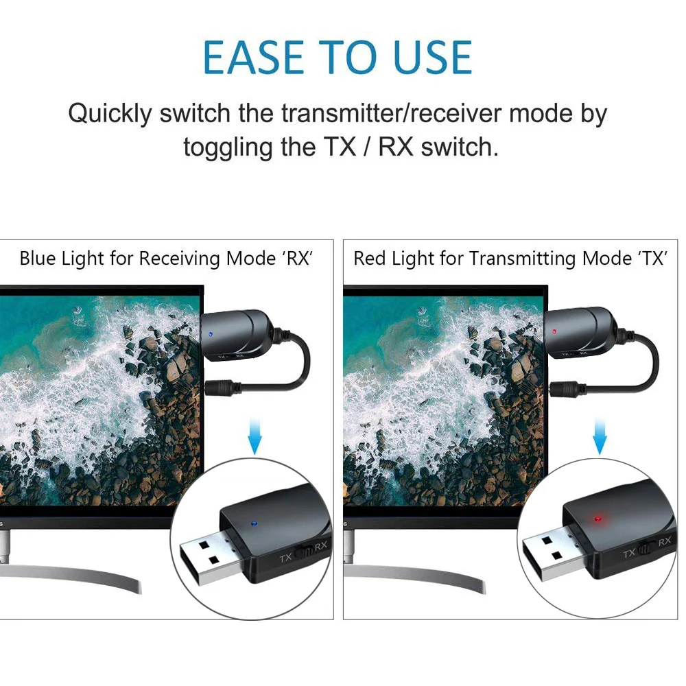 Bluetooth 5 0 аудио передатчик приемник 3 в 1 Mini мм разъем AUX USB стерео музыкальный