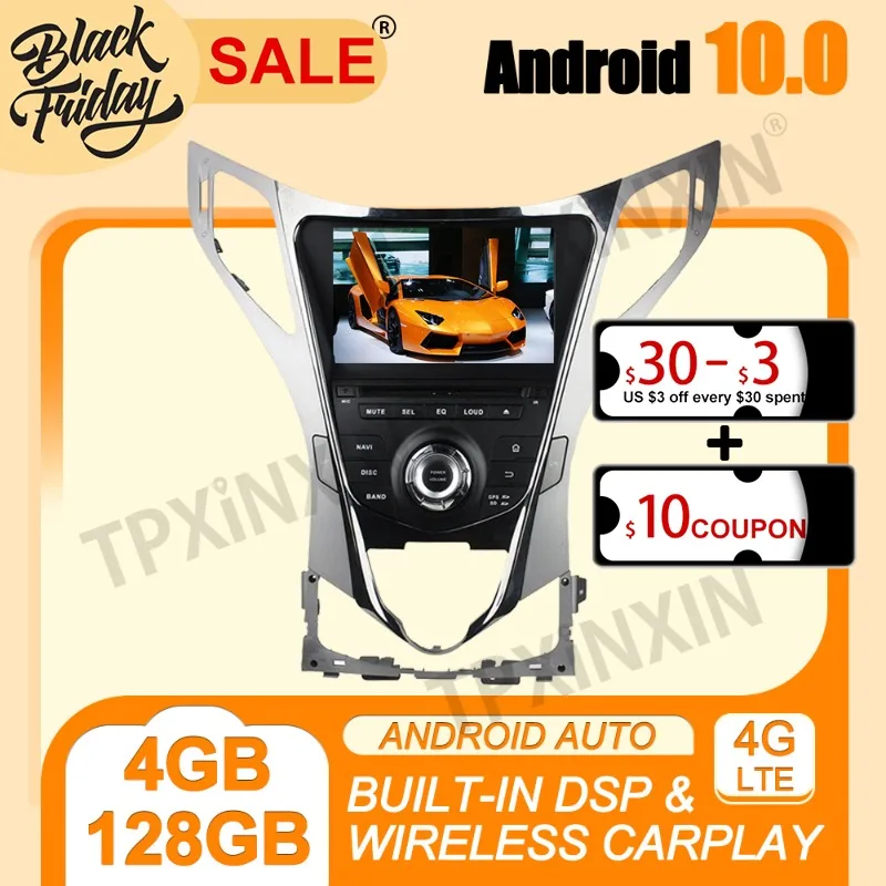 

4G+128G Android 10.0 For Hyundai Azera Grandeur I55 2011+ PX6 IPS Multimedia Player Auto Radio Tape Recorder GPS Navi Head Unit