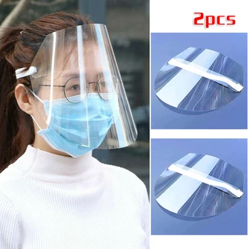 

2pcs Safety Faceshield Transparent Full Face Cover Protective Film Tool Anti-fog Premium PE Material Face Shield