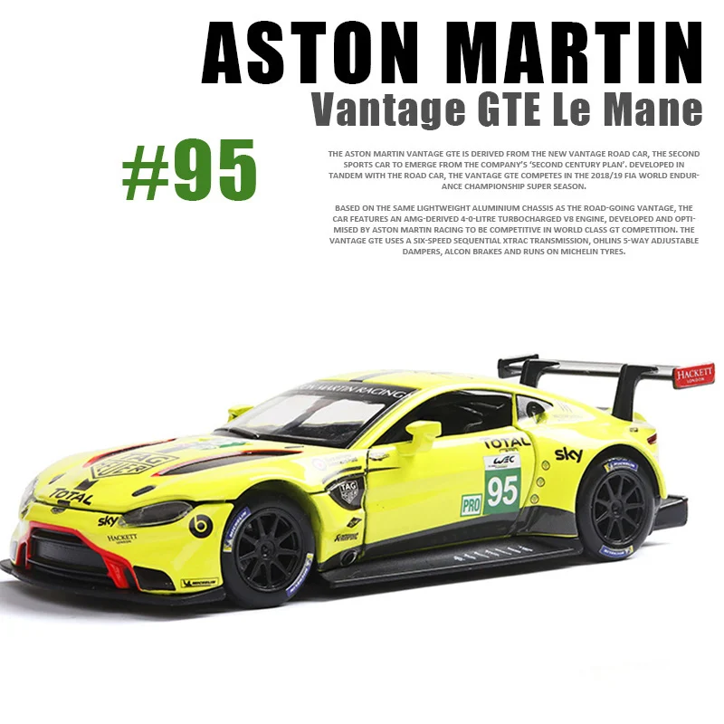 1:32 Aston Martin Le Mans Diecasts& Toy Vehicles модель автомобиля из сплава с вытягивающимся назад звуковым светильник Машинки Игрушки для детей - Цвет: No Original Box