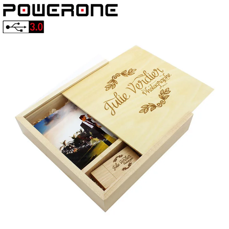 Фотоальбом POWERONE USB 3 0 ореховый деревянный usb + коробка флэш накопитель флешка 4 ГБ 16
