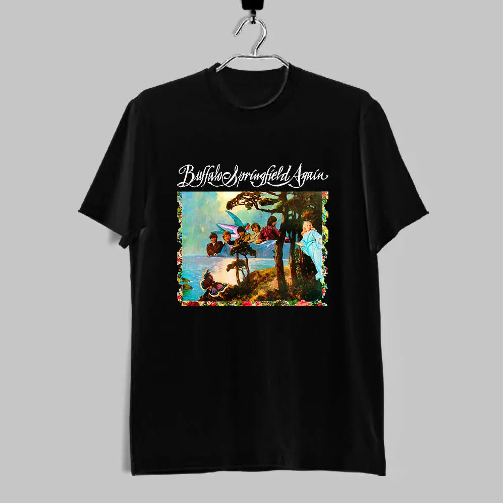

Buffalo Springfield Again Rock Band Logo Men'S Black T-Shirt 2019 Tees Hoodies
