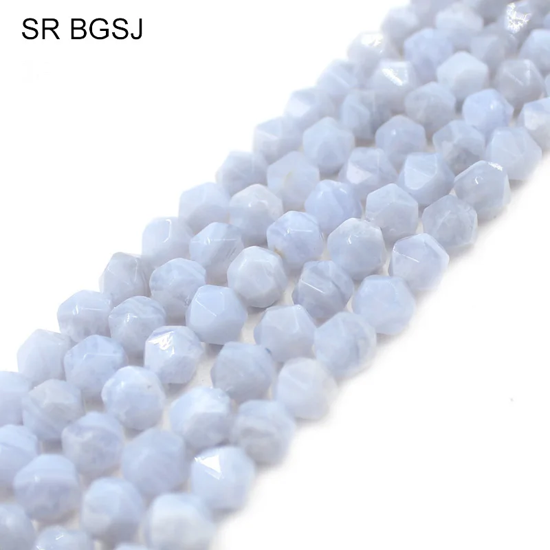 Free Shipping 8mm Faceted Round Polygonal Purple Chalcedony Gems Natural Stone Findings Loose Beads Strand 15&quot | Украшения и