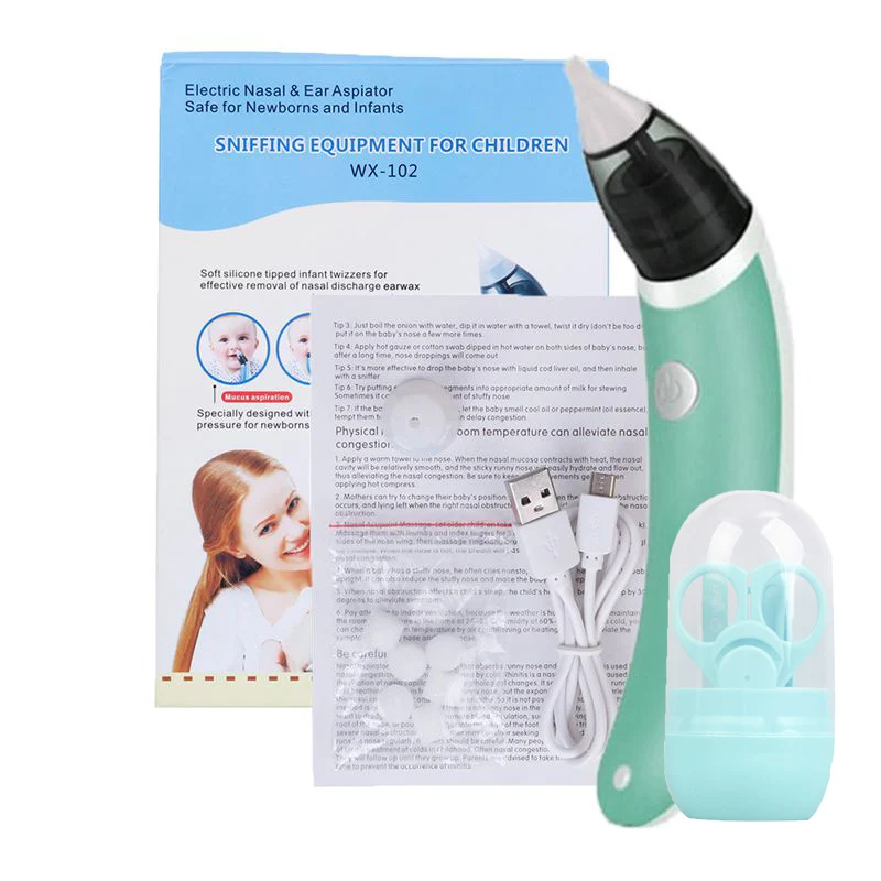 Электрический Очиститель носа для детей, детские носовые аспираторы для новорожденных, очиститель сосудов, оборудование для нюхания, безопасный гигиенический аспиратор для носа - Цвет: as shown