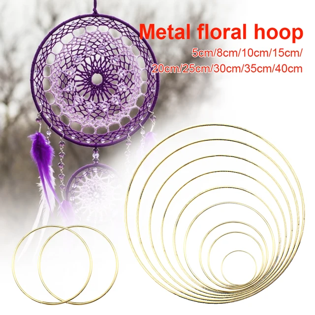 5cm-40cm Gold Dream Catcher Rings Metal Hoops Macrame Floral Craft Hoop  Hanging Wreath DIY Home Decor 10pcs Metal hoops crafts