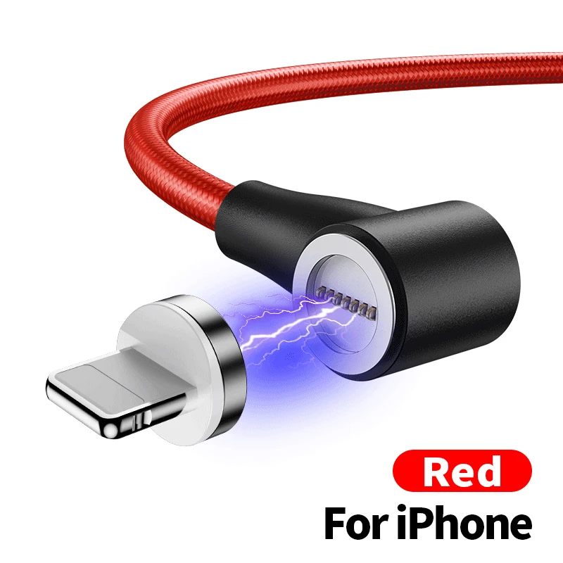 Oppselve Магнитный зарядный кабель Micro USB кабель для iPhone 11 Pro XS XR X huawei Xiaomi samsung Магнит usb type C кабель для зарядки - Цвет: Red iOS Cable