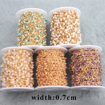 

Sanying C59 Jewelry accessories 18k gold plated handmade natural stone diy chain necklace jewelry making accessories 1m/lot