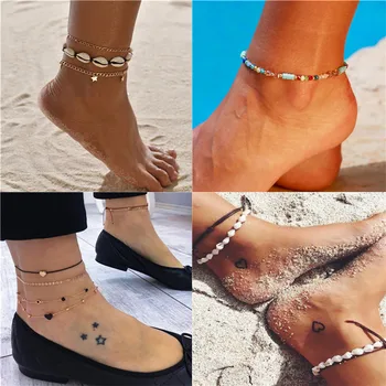 

Fashion Women Bohemian Style Anklets Wholesale Natural Shell Summer Beach Jewelry Femme Bijoux Gift