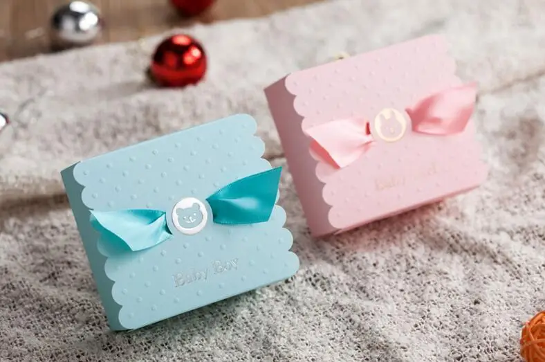European Baby Boy Girl Party Angel Candy Boxes Baby Shower Favors Baby Birthday Party Sweet Box Chocolate Bag Box 3