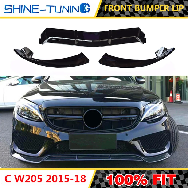 

Front bumper lip and spoiler Suitable for mercedes C Class W205 2015-18 C450 C250 C180 C200 C220 front lip and spoiler