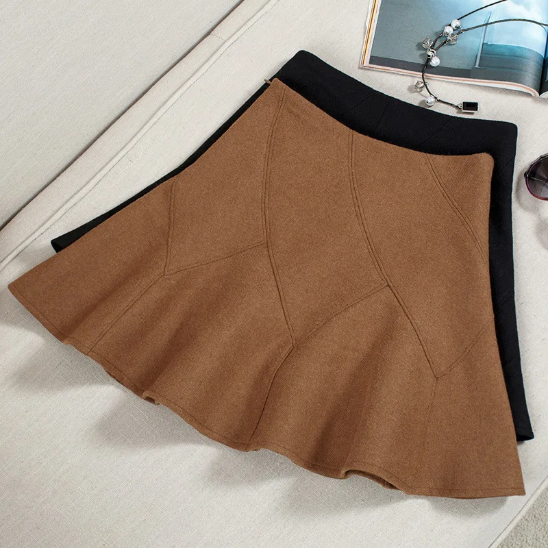 

Petal Fishtail Skirt Autumn And Winter Women's 2019 New Style Korean-style Anti-Exposure Graceful Short Skirt Flounced Woolen Sk