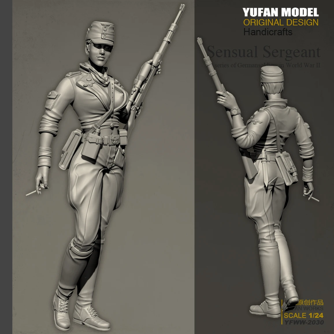 Модель YUFAN 1/24 наборы из смолы сексуальный женский солдат самособранный (75