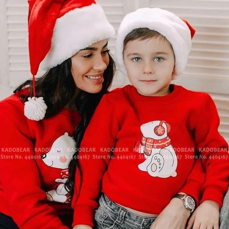 Рождественский семейный свитшот для мамы дочки папы и сына футболки Mommy Me Детские