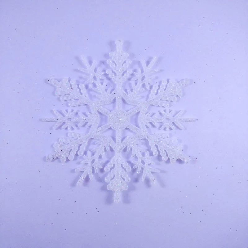 1 PC Christmas Plastic Artificial Snowflake Holiday Ornament Christmas Decoration Snowflake Window Sticker DecorationHF
