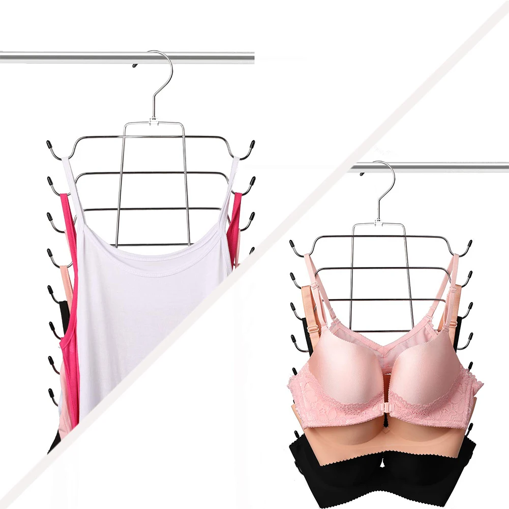 

Silver 16 Hooks Storage Rotated Anti Slip Hanger Multi Use Closet Clothes Rack Practical Space Saving Metal Folding Organizer