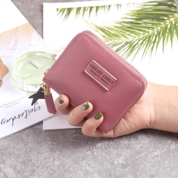 

Hot Luxury Leather Wallet Women Cute Tassel Ladies Purse Card Holders Women Wallets Zipper Money Pocket Female Clutch Bag