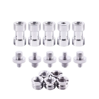 

15 Pieces 1/4 3/8 inch Metal Threaded Screw Converter Adapter for DSLR Camera,Tripod,Shoulder Rig,Light Stand,Camera Cage