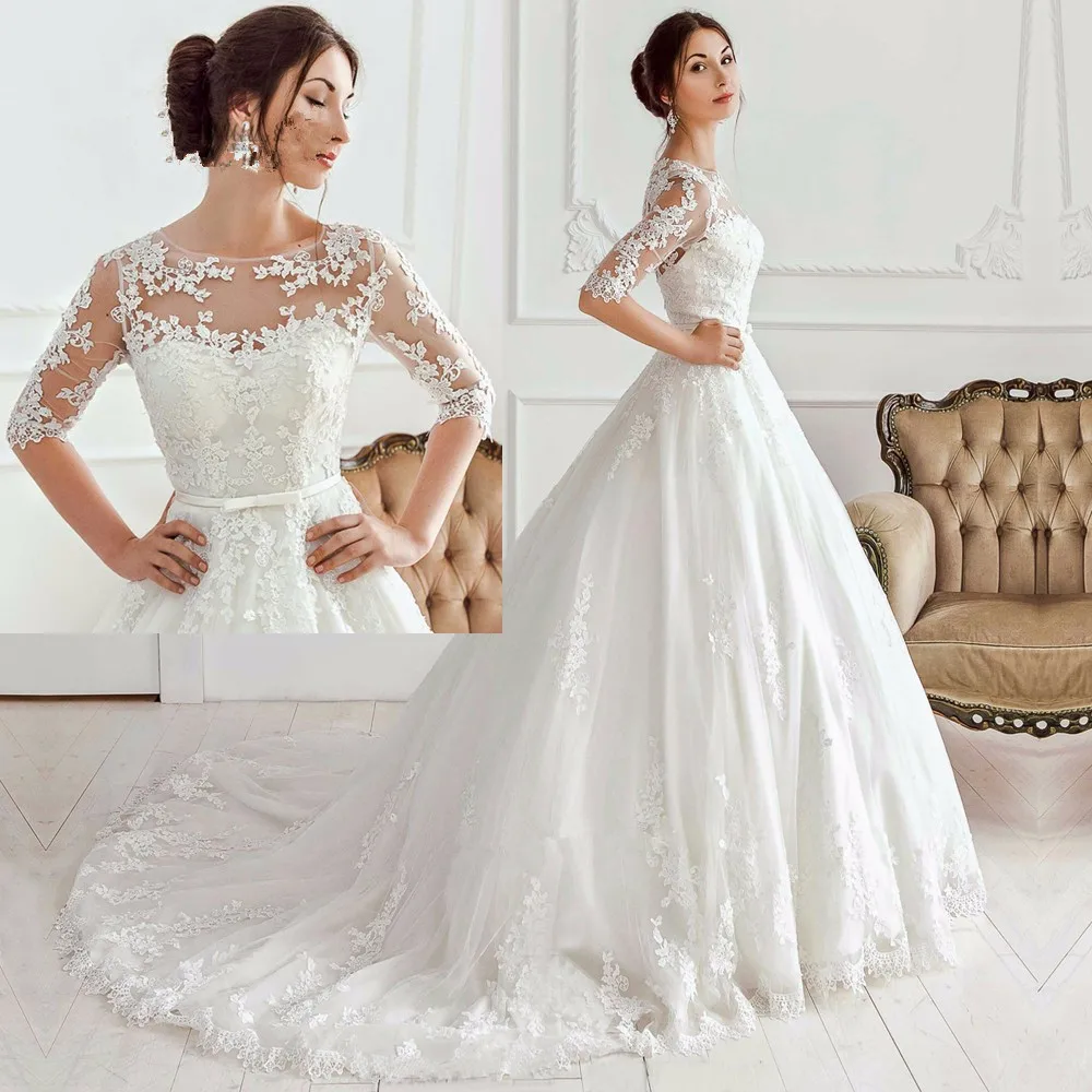 Корейское Vestido de Noiva винтажное свадебное платье принцессы кружевное платье с коротким рукавом и аппликацией Casamento платья для матери невесты