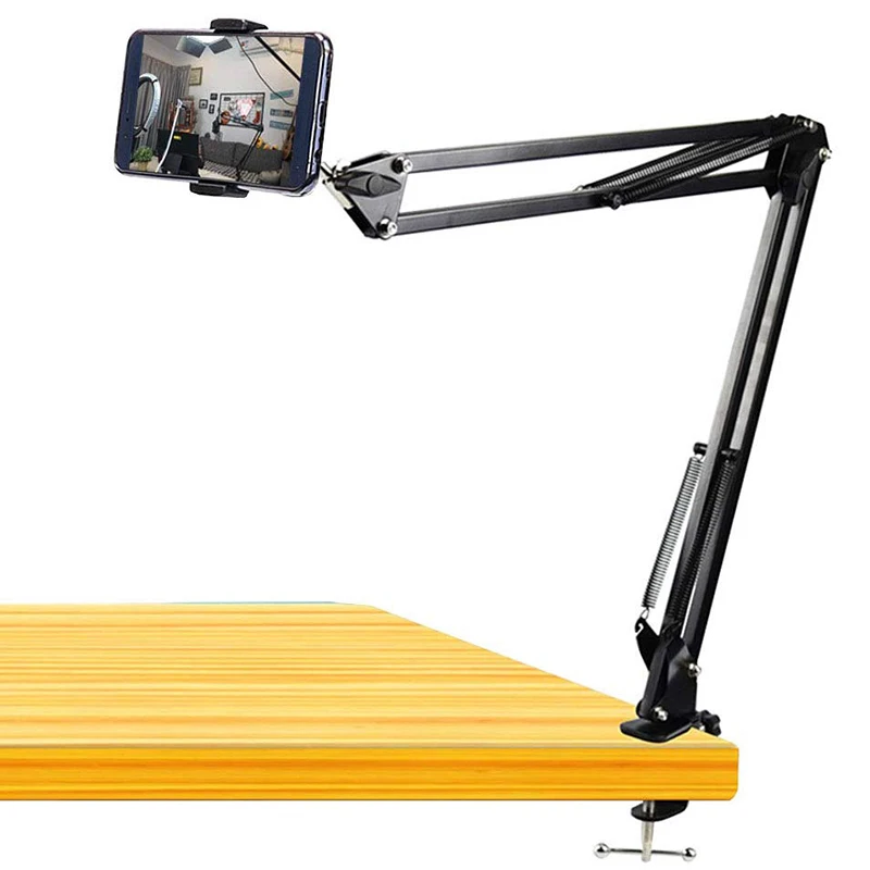 Stainless Steel Multifunctional Cell Phone Bedside Tablet Desktop Lazy Stand 360 Rotation Adjustable Free Hands Phone 1